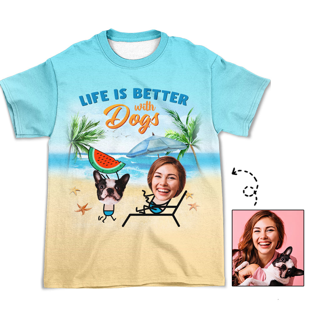 Beach Bliss - Personalized Custom Photo All-Over Print Comfort T-Shirt