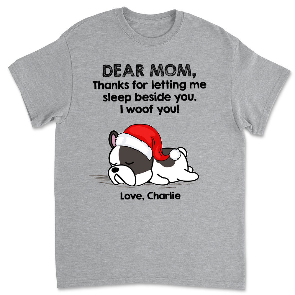 Personalized Unisex Sleep Beside Dog T-shirt - Ideal Gift for Pet Lovers