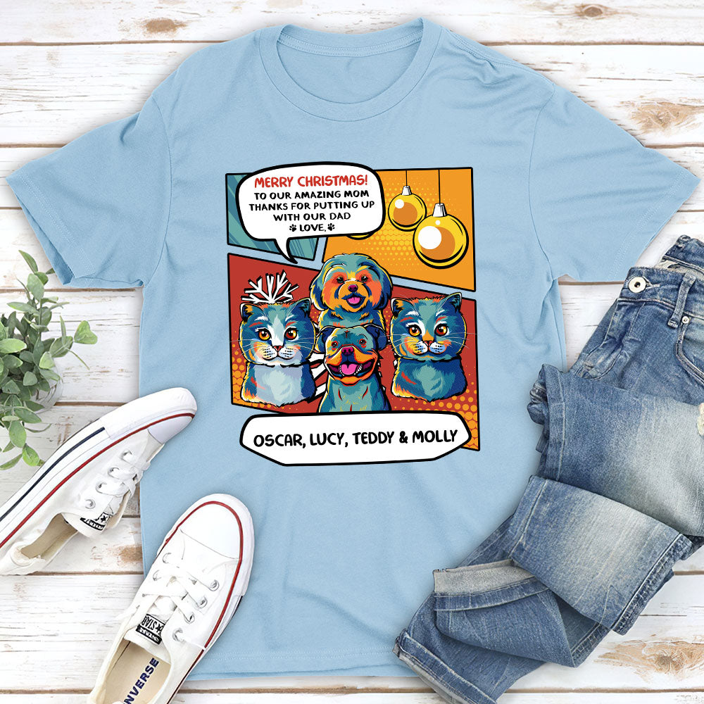 Personalized Christmas Custom Unisex T-shirt for Amazing Dads