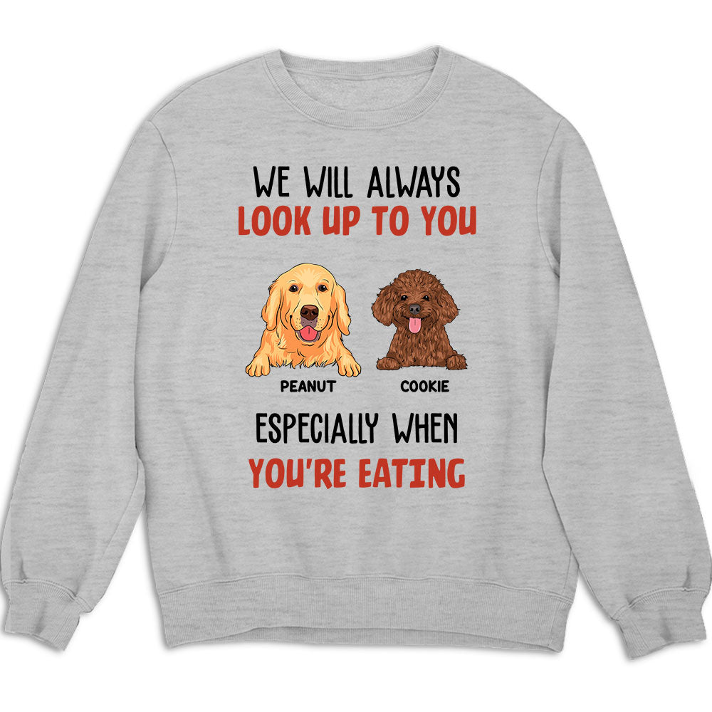 Personalized Custom 'Mom Dad Look Up To You' Sweatshirt - Ideal Gift for Pet Lovers