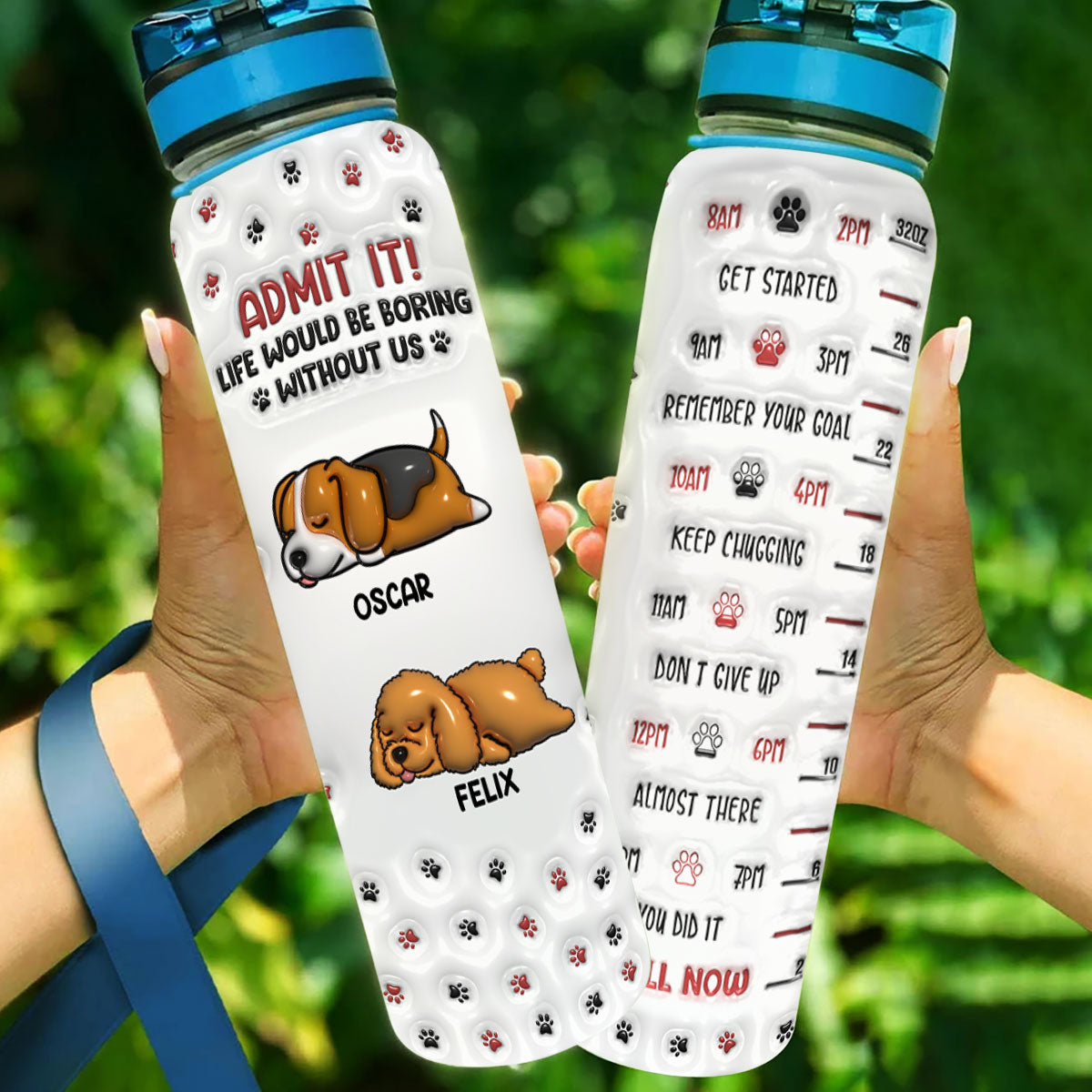 Personalized 3D Inflated Effect Water Tracker Bottle - Version 2: A Must - Have for Excitement