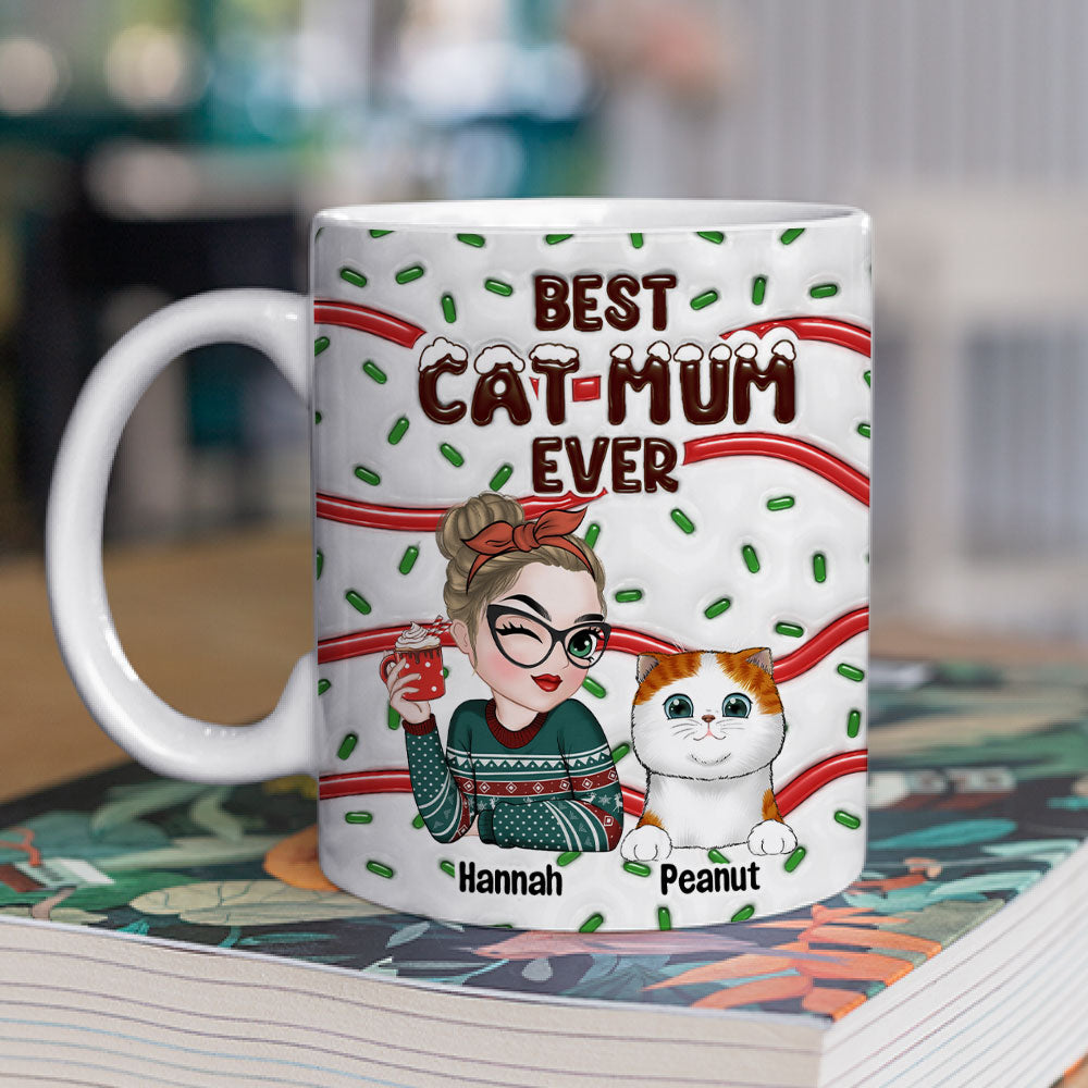 Best Personalized Custom 3D Inflated Effect Mug for Cat Moms