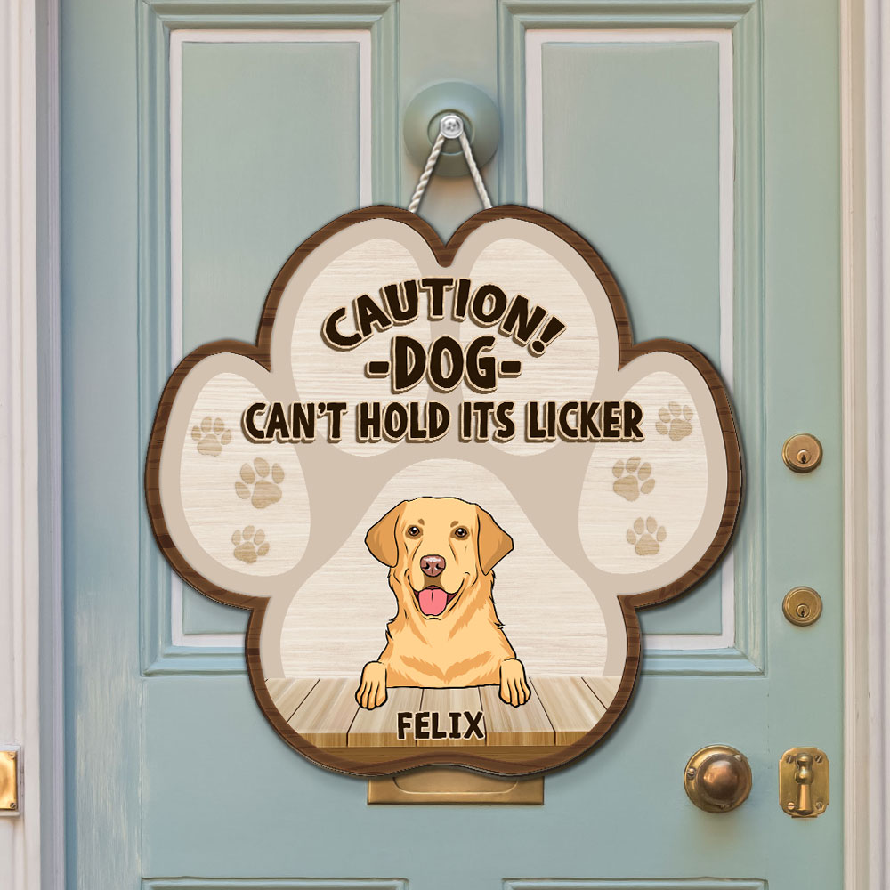 Personalized Custom Dog Licker Wood Sign - Ideal Home Decor