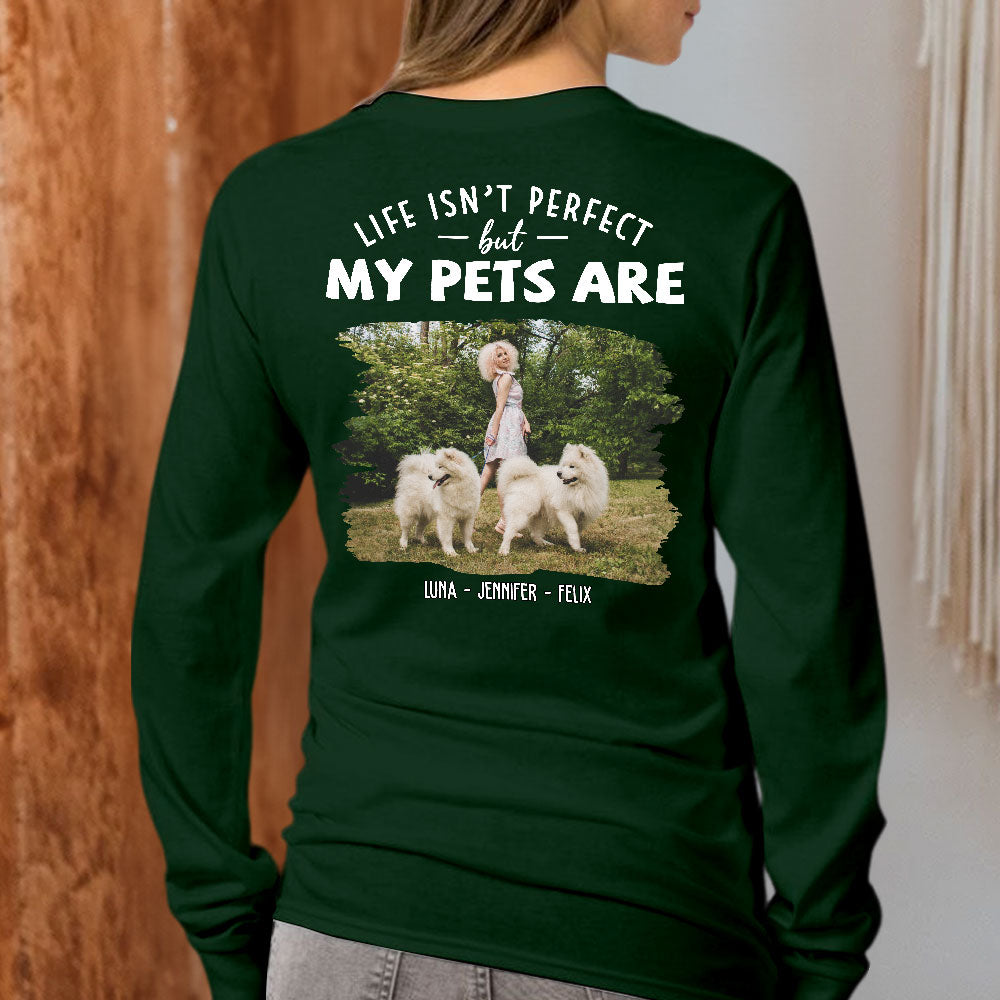 Personalized Custom Long Sleeve T-shirt with Perfect Dog and Cat Photos - Ideal Gift for Pet Lovers