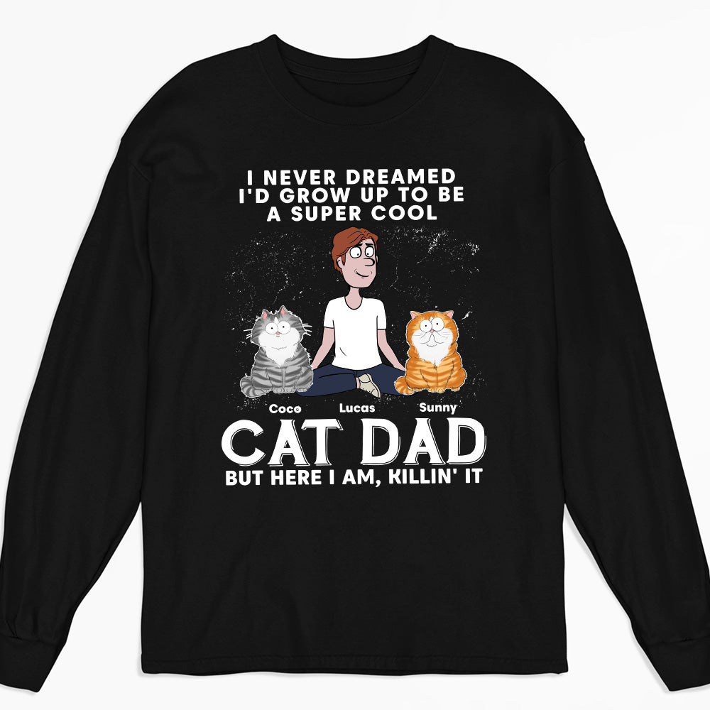 Cool Cat Dad - Personalized Custom Long Sleeve T - shirt for Pet Lovers