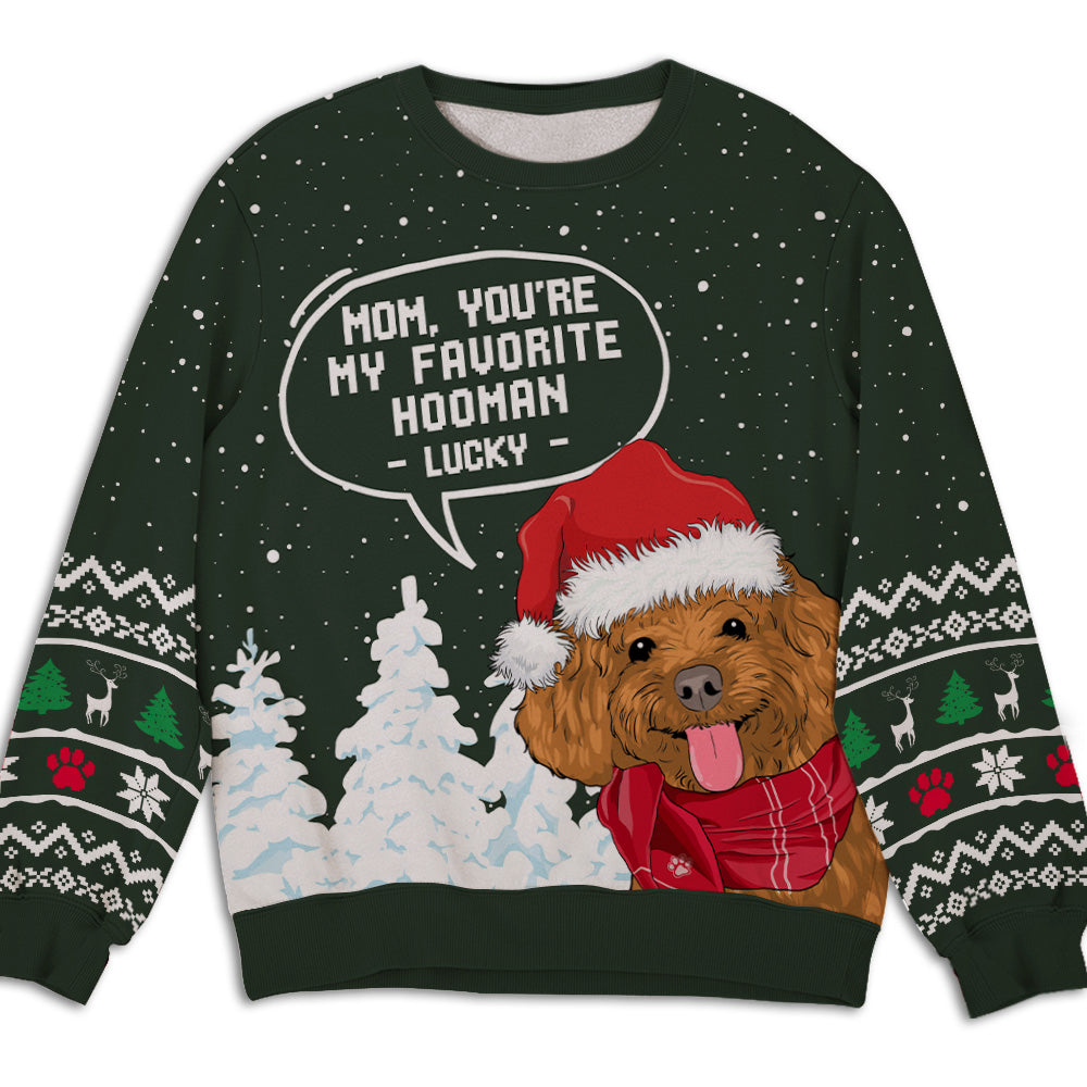 Favorite Hooman - Customizable All-Over Print Personalized Sweatshirt for Pet Lovers