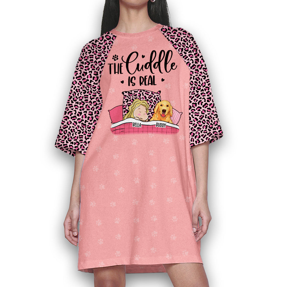 The Real Cuddle - Personalized 3/4 Sleeve Custom Dog Mom Dress