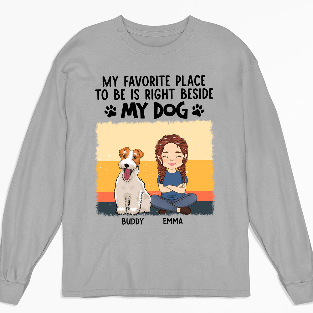 Right Beside - Personalized Custom Long Sleeve Pet Lover T-shirt