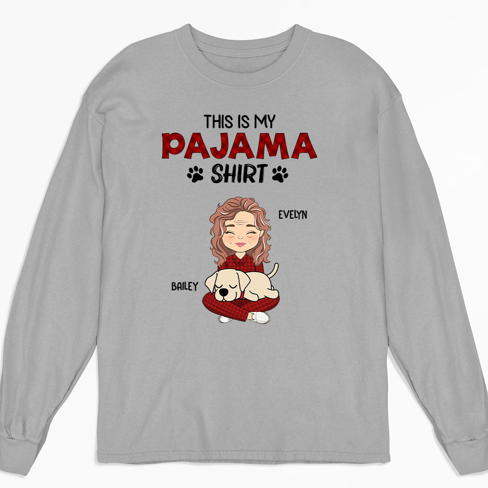 Customizable Long Sleeve Sleeping Pajama Shirt for Pet Lovers