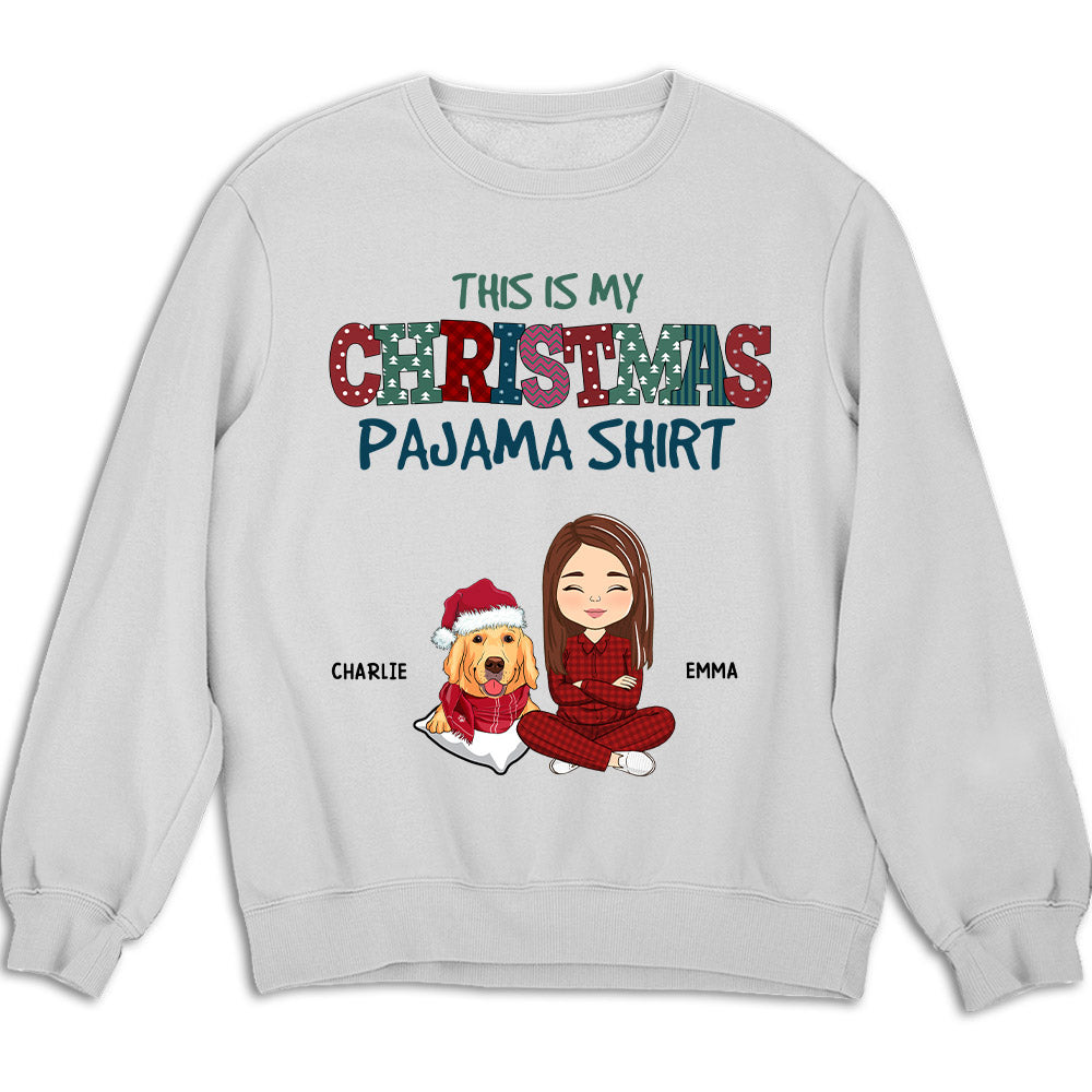 Customizable Personalized Pets Christmas Pajama Sweatshirt