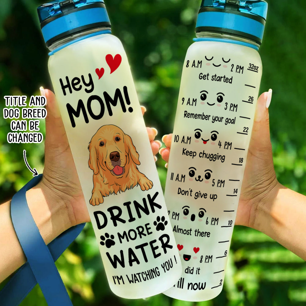 Personalized Custom Time - Marked Water Tracker Bottle: Ideal for Pet Lovers
