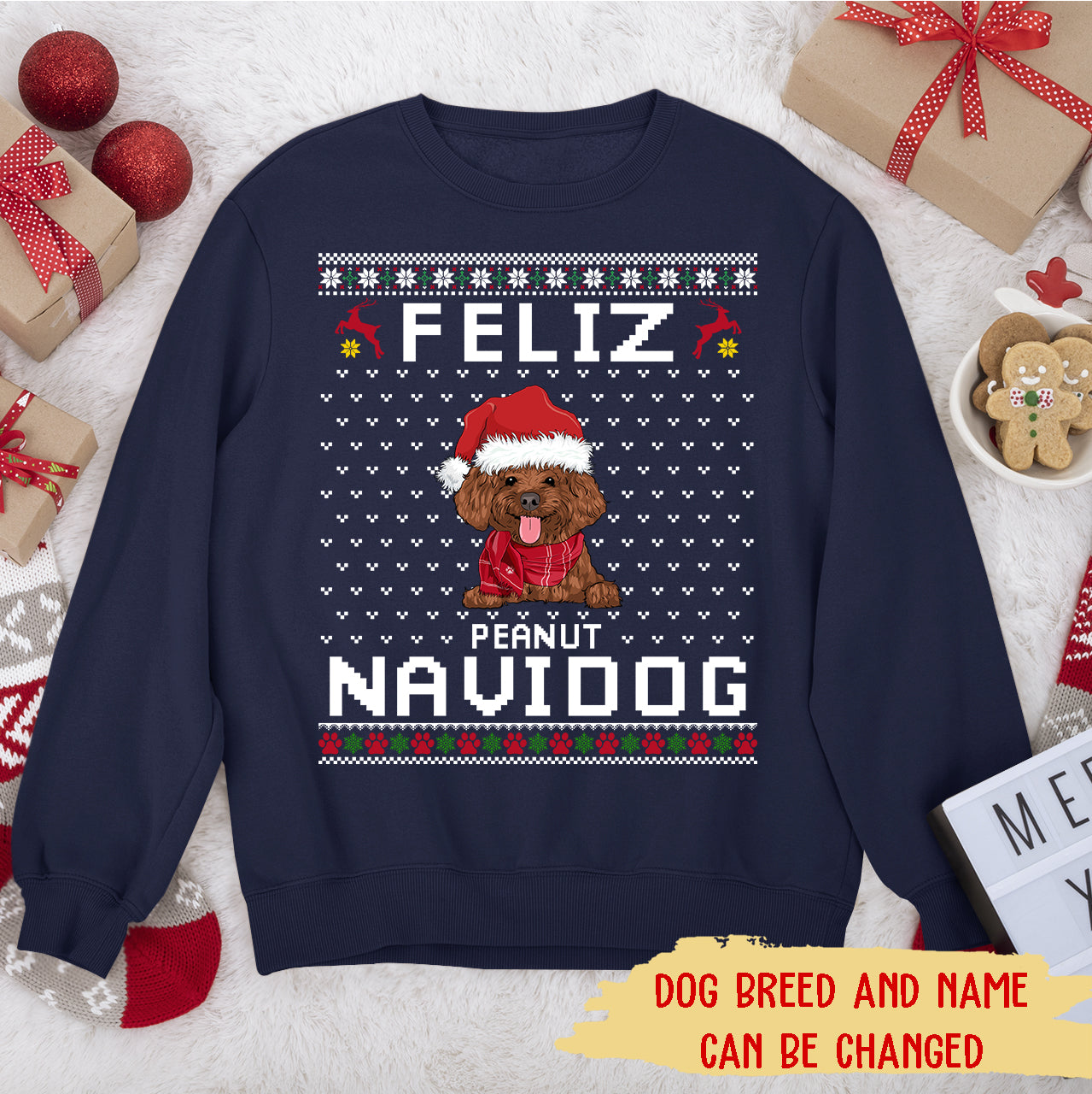 Feliz Navi Dog - Customizable Personalized Pet Lover's Sweatshirt
