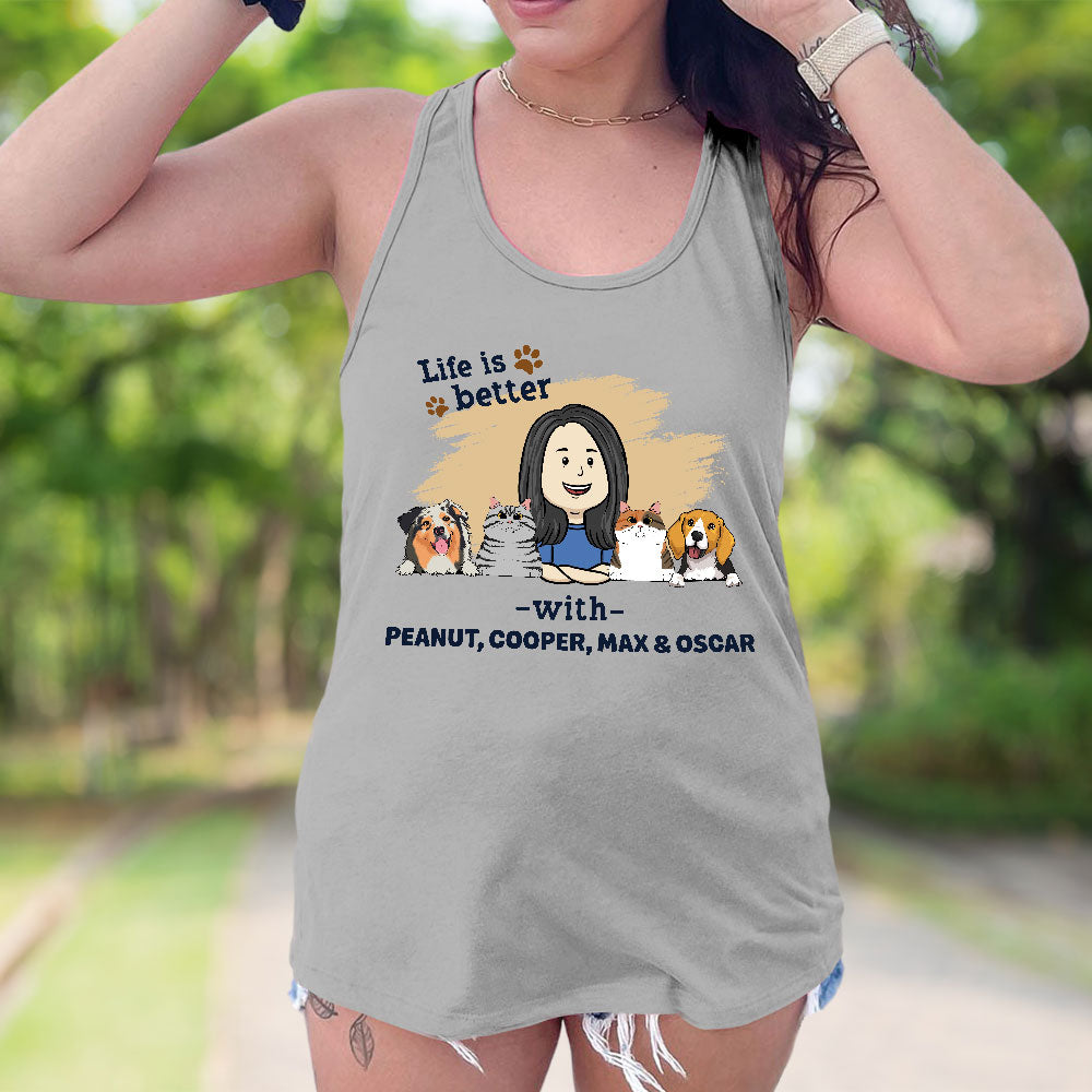 Customizable Women's Summer Dog-themed Racerback Tank