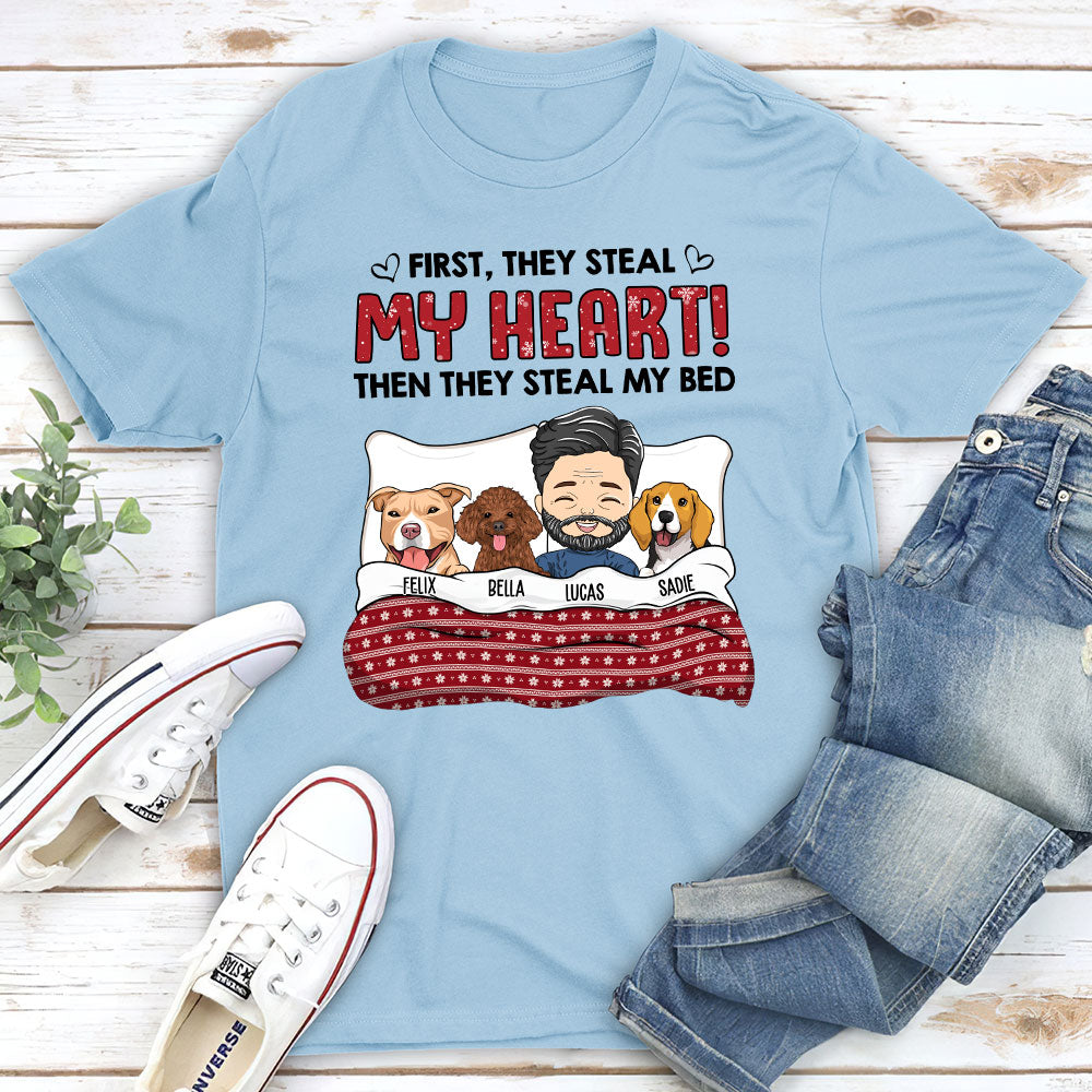 Personalized Unisex 'Silently Steal My Bed' Pet Lover T-shirt