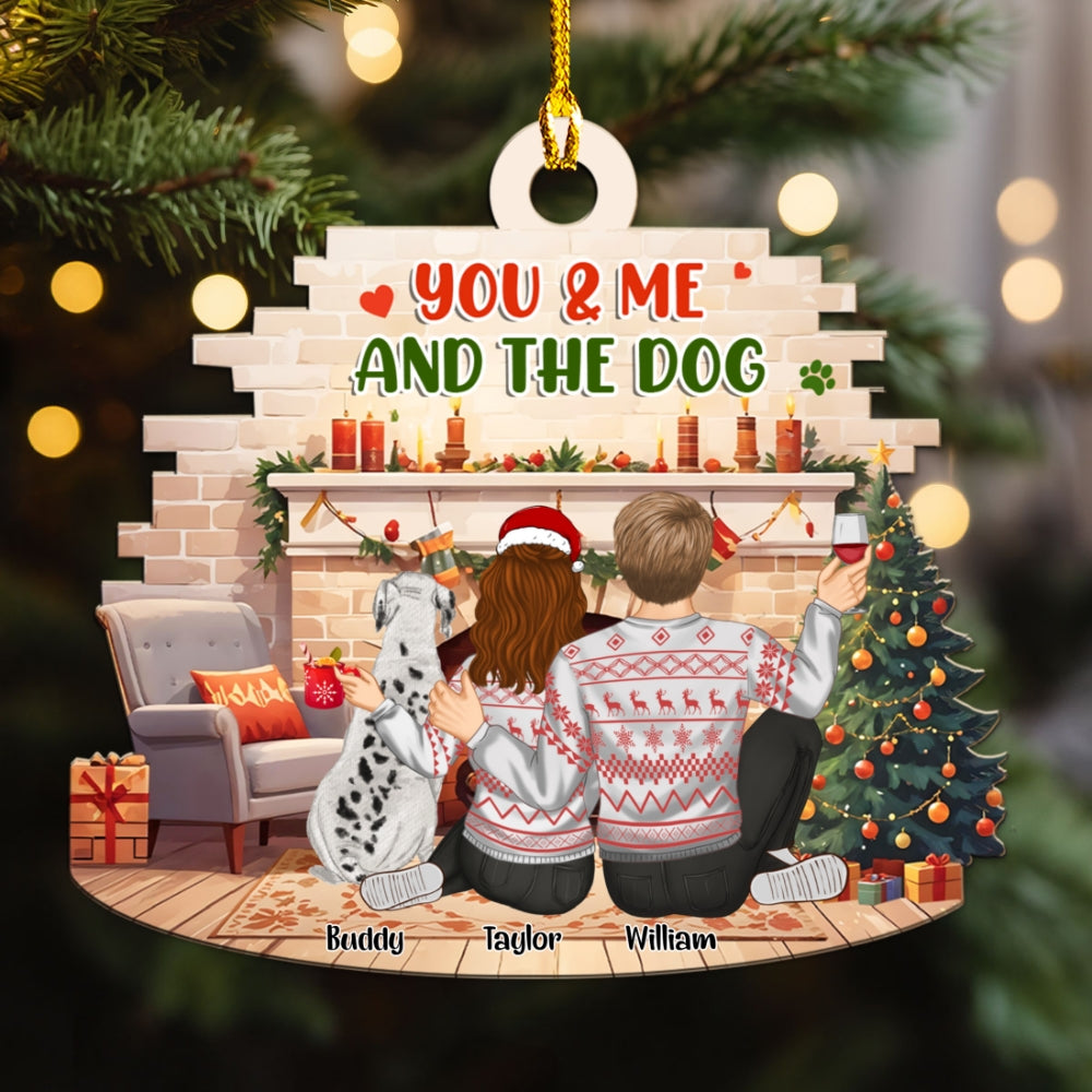Personalized 'You, Me & Our Dogs Family' Custom Wood Christmas Ornament