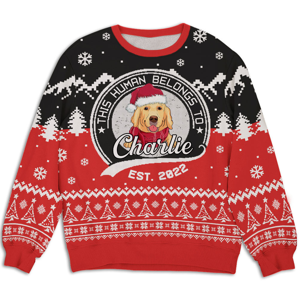 Human Belongs - Customizable All-Over Print Personalized Sweatshirt for Pet Lovers