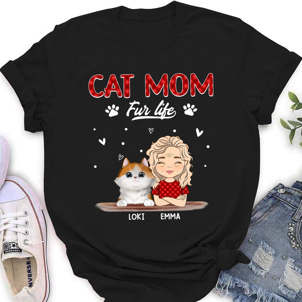 Cat Mom Fur Life - Customizable Women's Personalized T-shirt for Pet Lovers