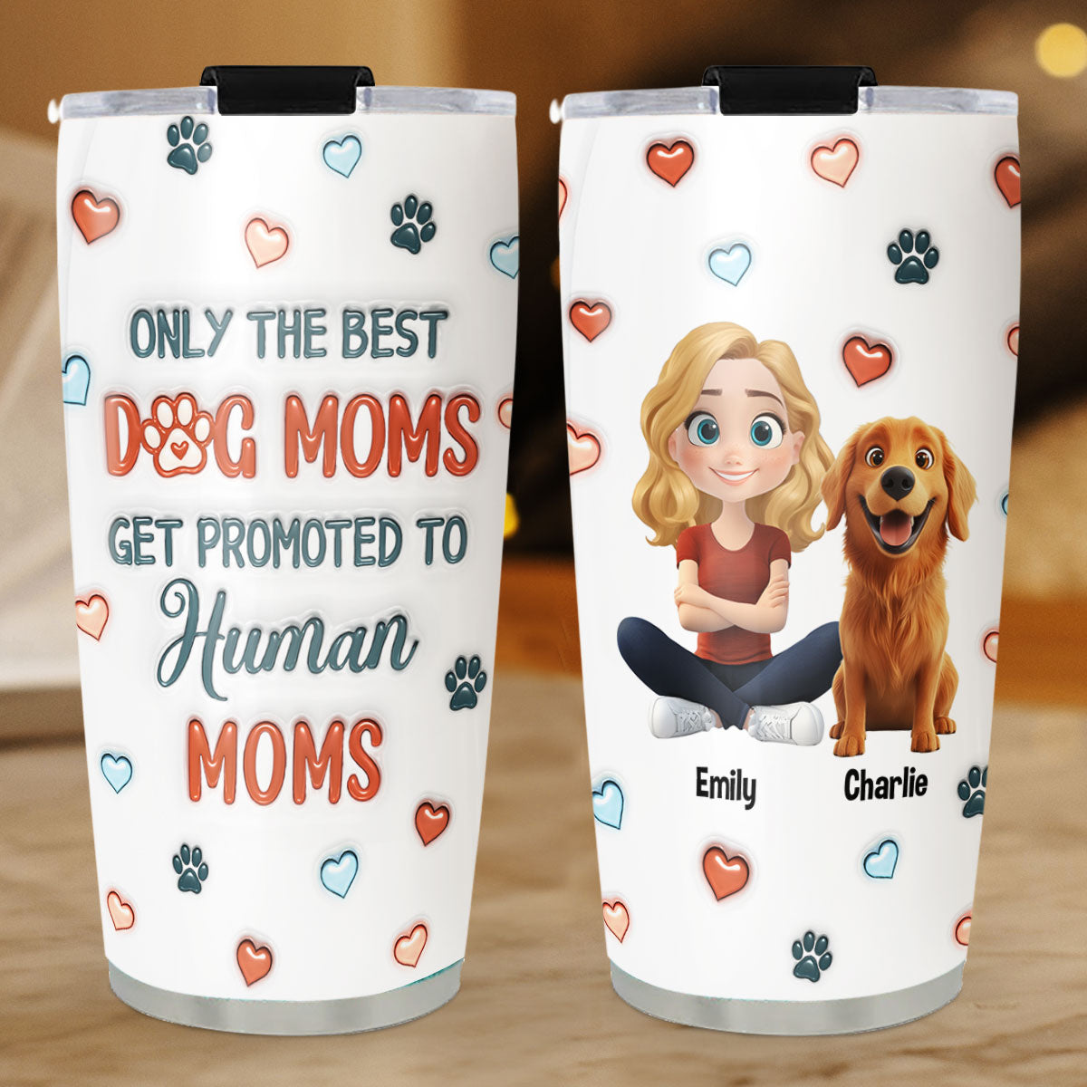 Personalized 3D Inflated Effect Tumbler - Ideal for Pet Parents Turning Human Parents