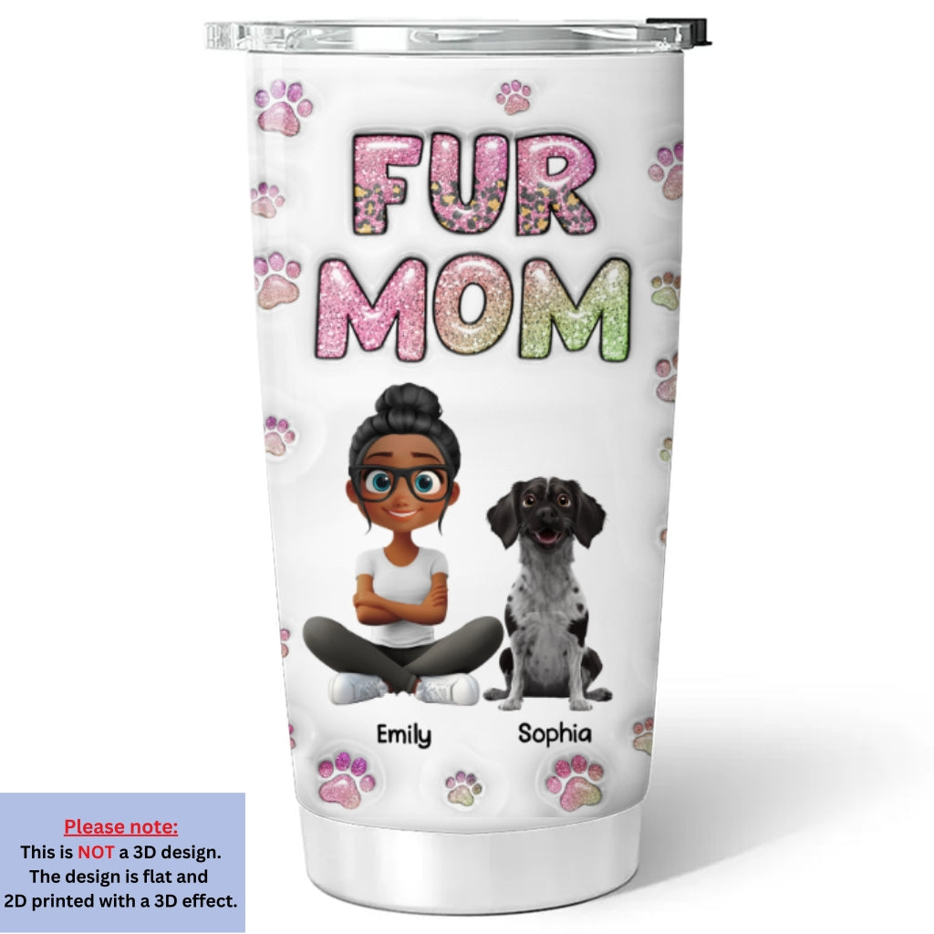 Personalized 3D Inflated Effect Chibi Tumbler for Fur Moms