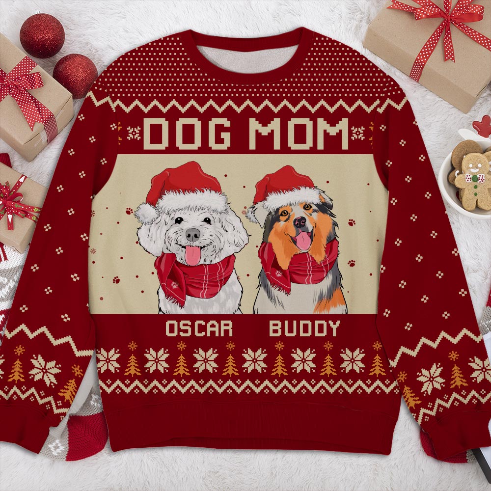 Smiling Dog - Customizable All-Over Print Personalized Sweatshirt for Dog Lovers