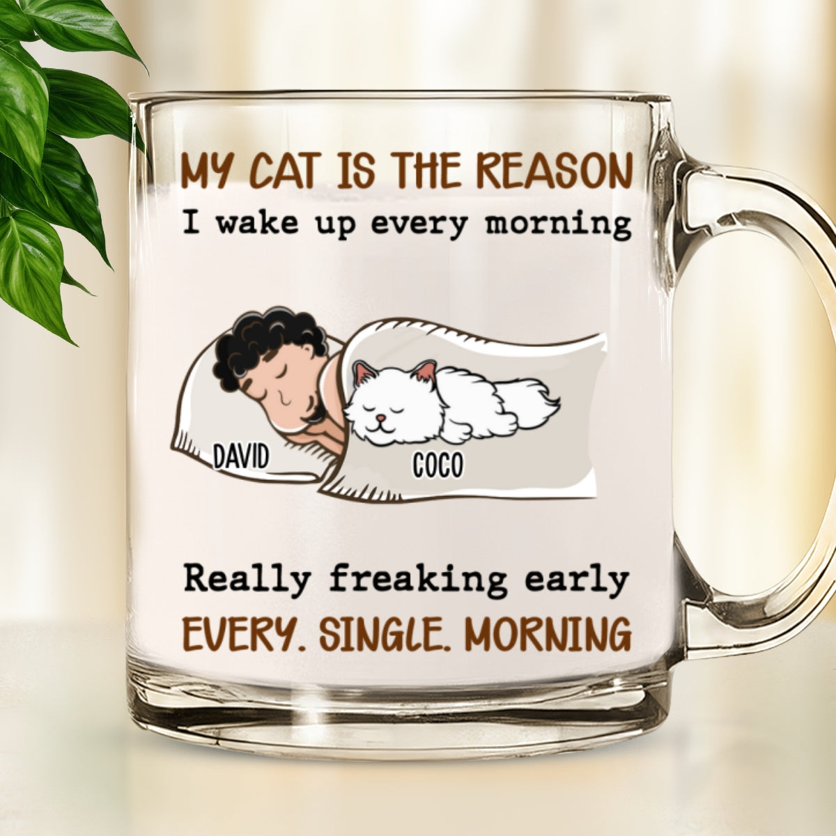 Personalized Custom Glass Mug - The Perfect Way to Wake Up