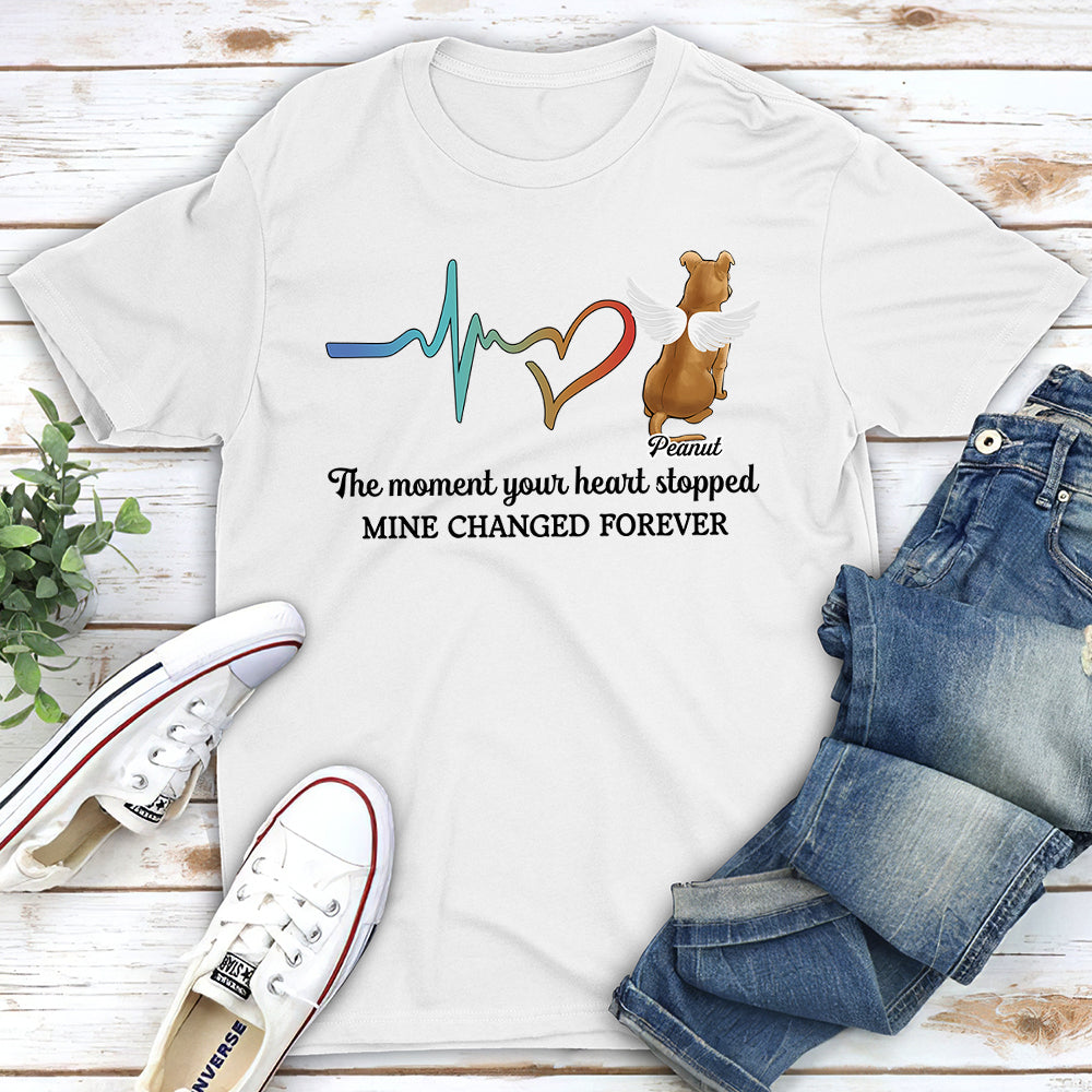 Personalized Custom Unisex Memorial T-shirt - Cherish the Moment Your Heart Stopped with Your Pet