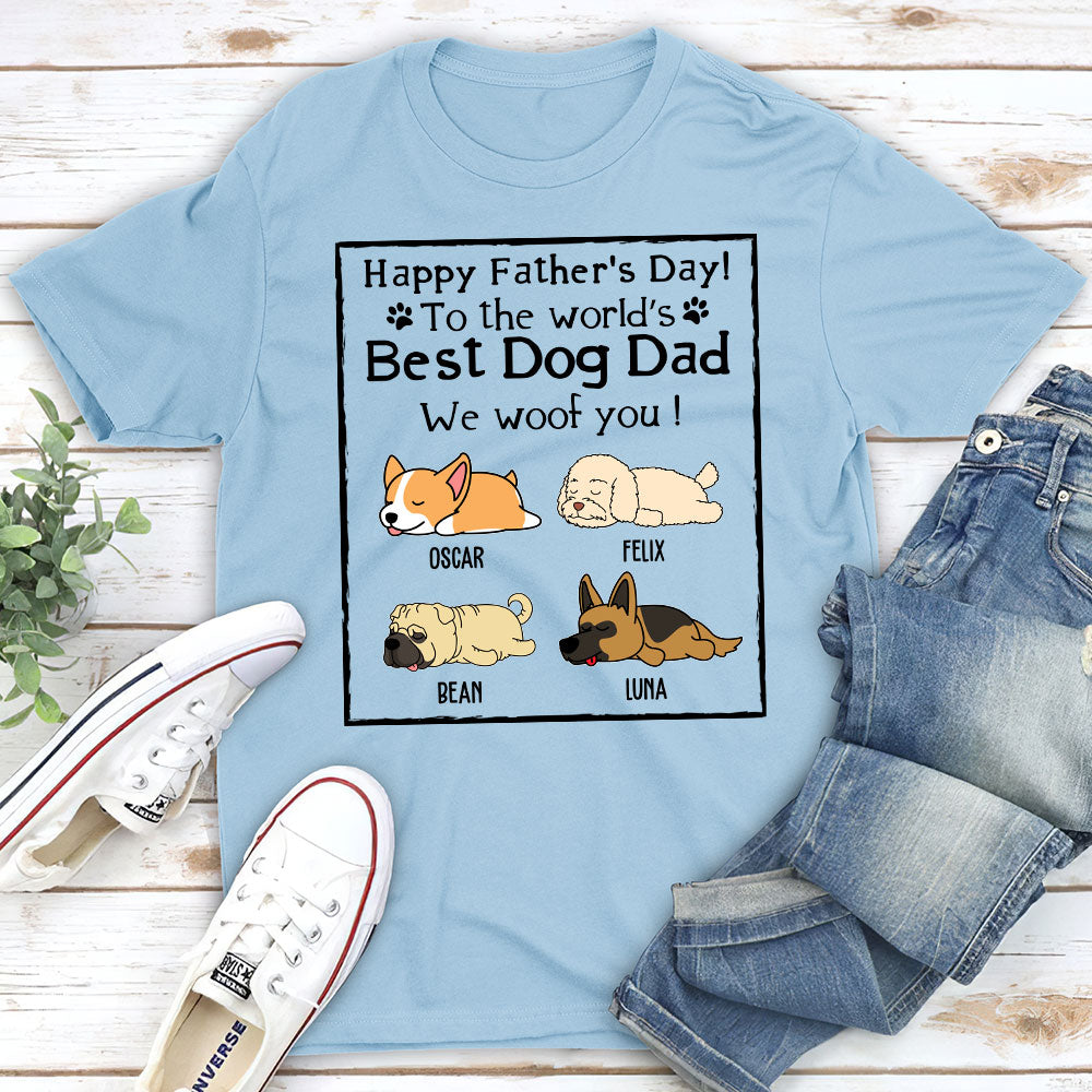 Woof Best Dog Dad - Customizable Unisex Personalized T-Shirt for Pet Lovers
