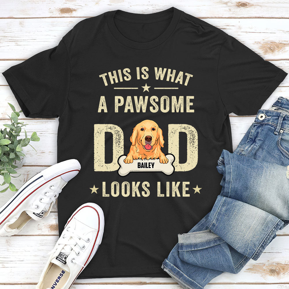 Pawsome Dad Personalized Custom Unisex Pet Lover T-shirt