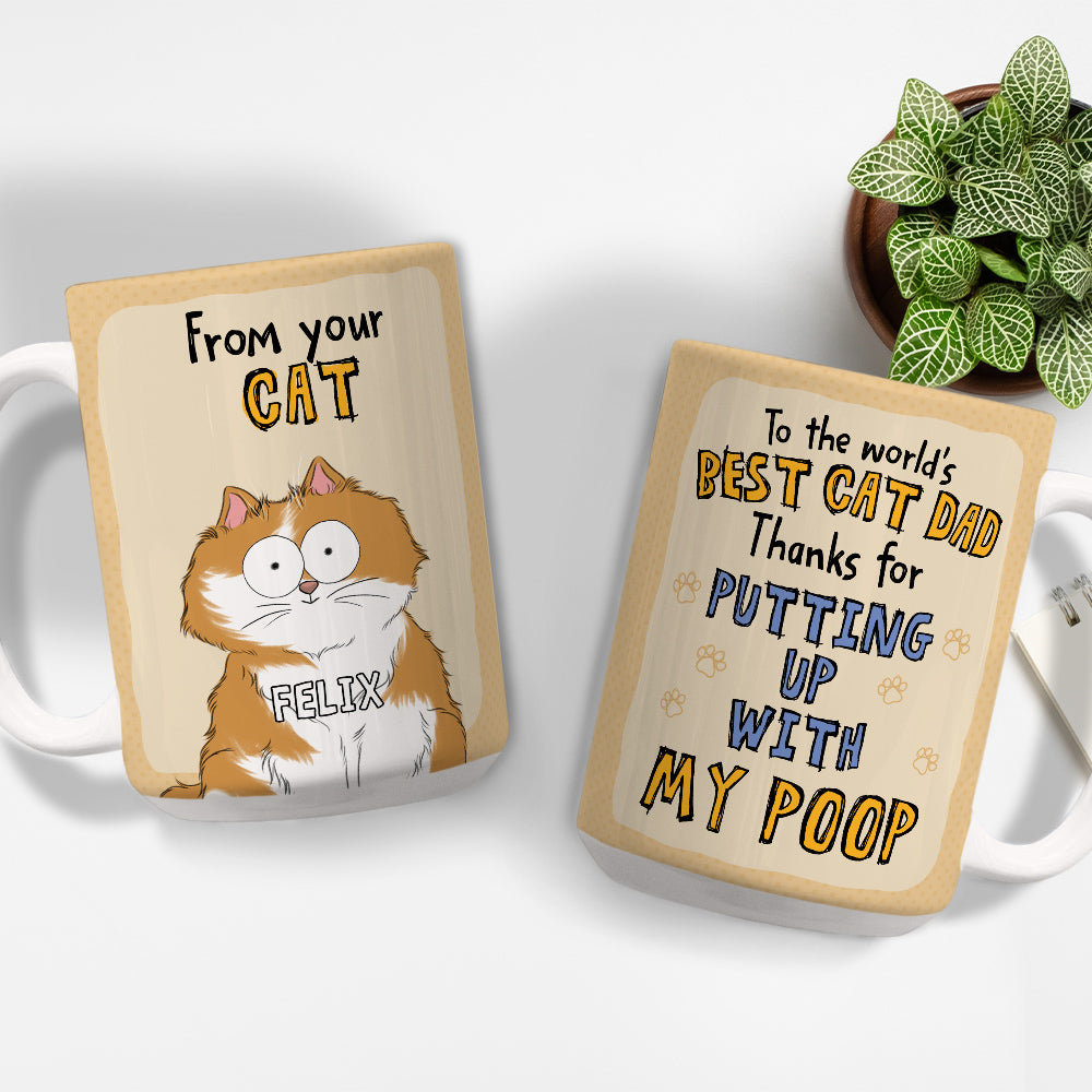 Cat Dad - One-of-a-Kind Personalized Custom Coffee Mug for Pet Lovers