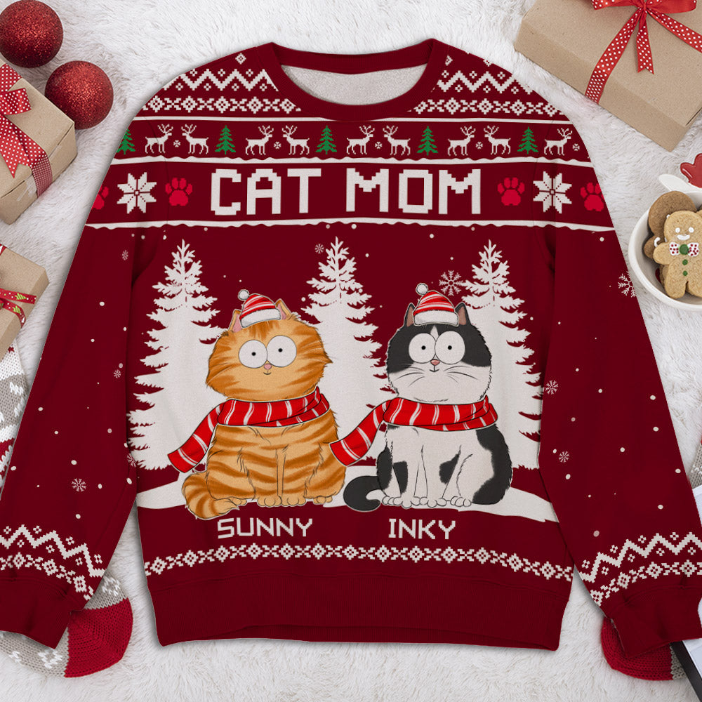 Customizable All-Over-Print Winter Sweatshirt for Dogs and Cats - Ideal Gift for Pet Lovers