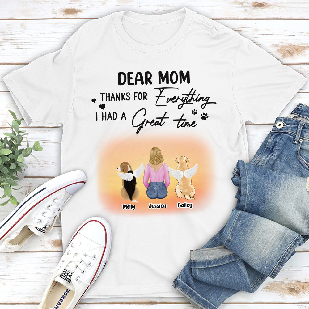 Personalized Custom Unisex 'I Had A Great Time' Memorial T-shirt for Pet Lovers