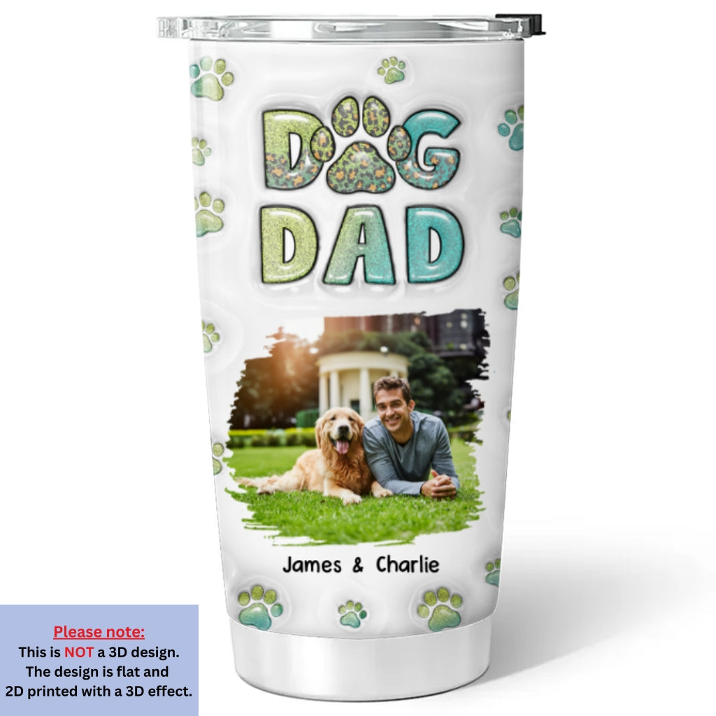 Personalized 3D Inflated Effect Dog Dad Chibi Photo Tumbler - Version 2