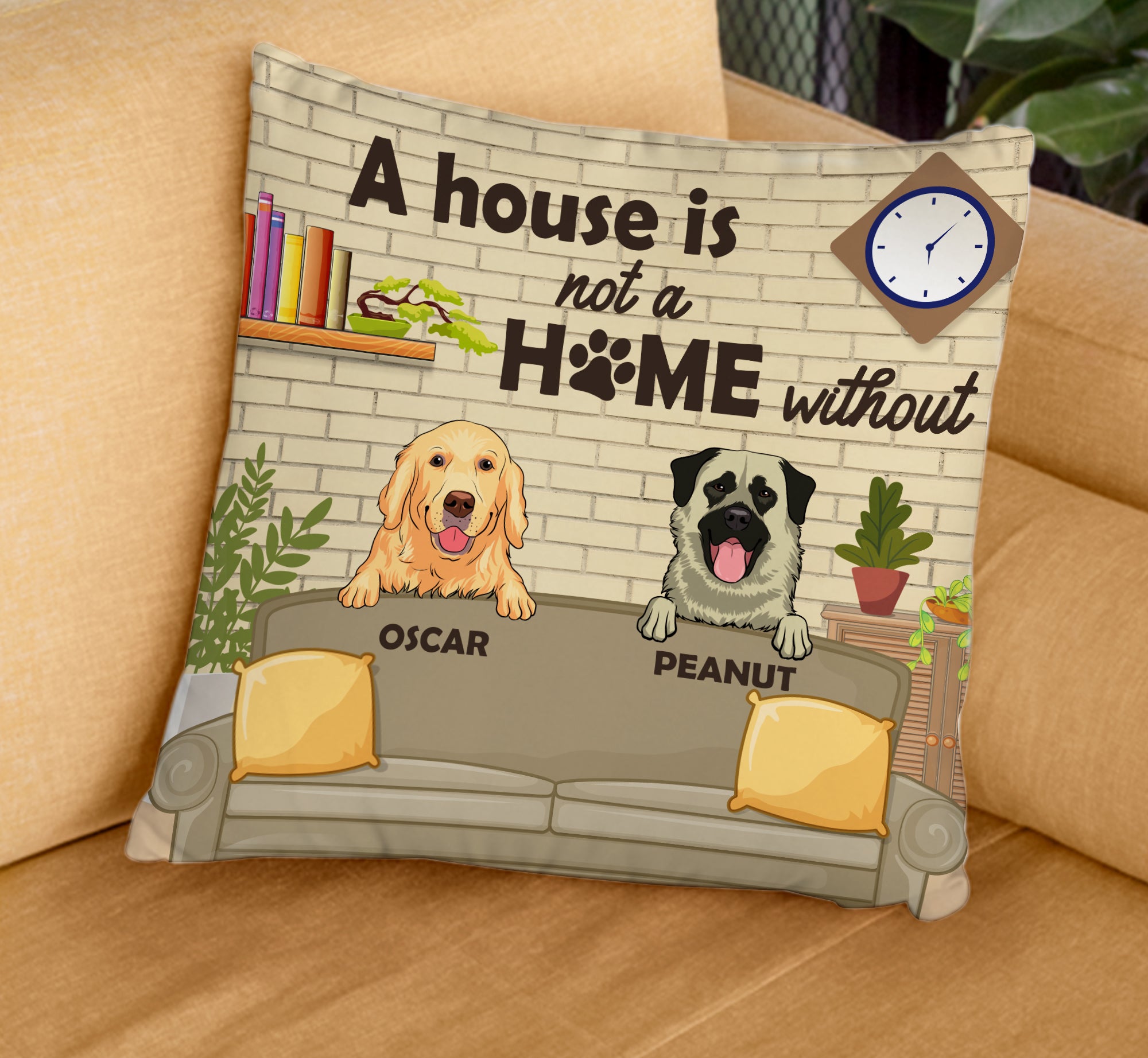 Personalized Custom Throw Pillow: A Home Isn't Complete Without Your Dog