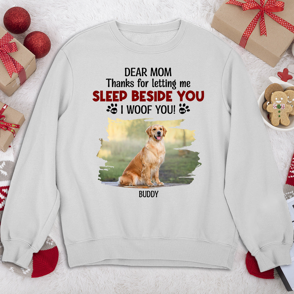 Personalized Custom 'Letting Me Sleep Beside You' Sweatshirt - Ideal Gift for Pet Lovers