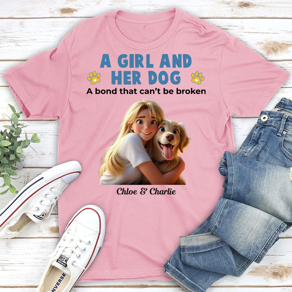 Personalized Unisex 'Girl And Her Pups' T-shirt - Ideal Gift for Pet Lovers