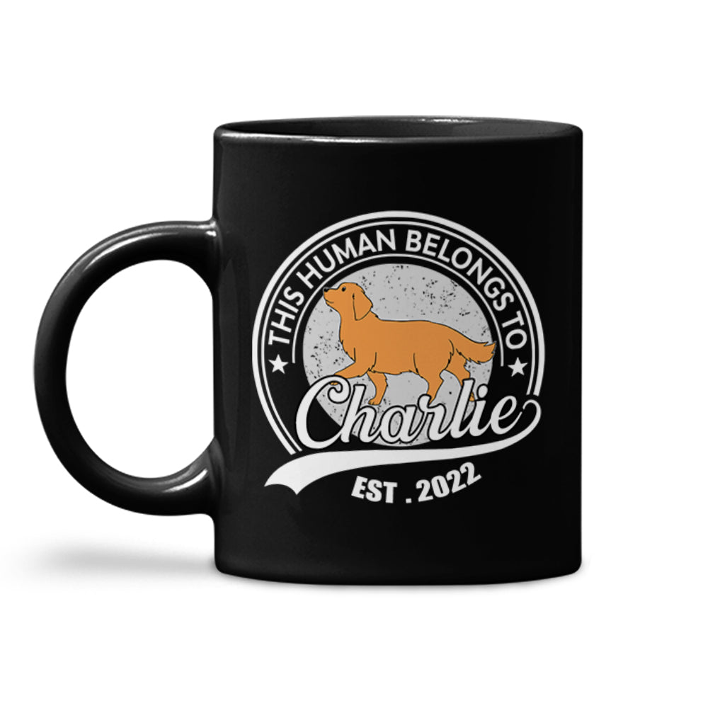 Personalized Custom 'Human Belongs To Dog' Coffee Mug - Ideal Gift for Pet Lovers