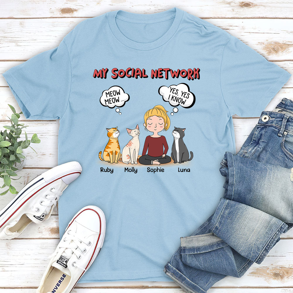 Personalized Unisex My Social Network T-shirt - Ideal Gift for Pet Lovers
