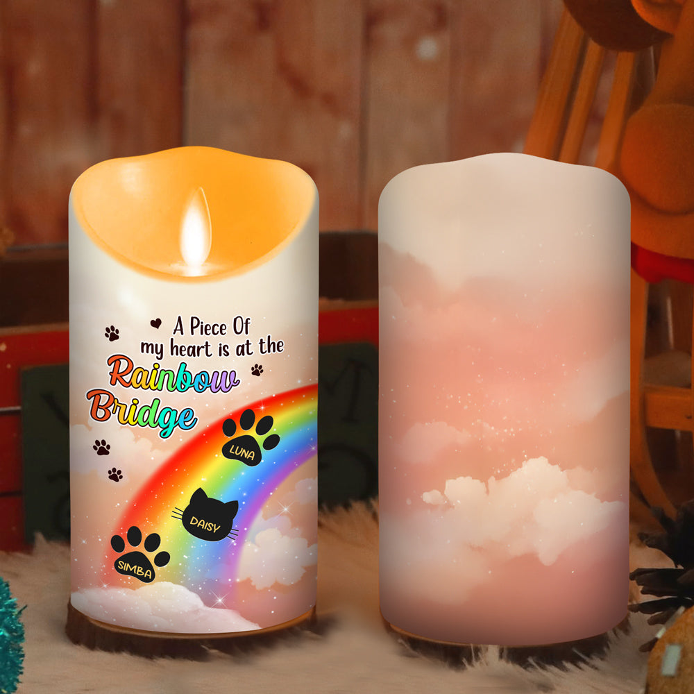 Personalized Rainbow Bridge LED Memorial Candle - Honor Your Loved Ones
