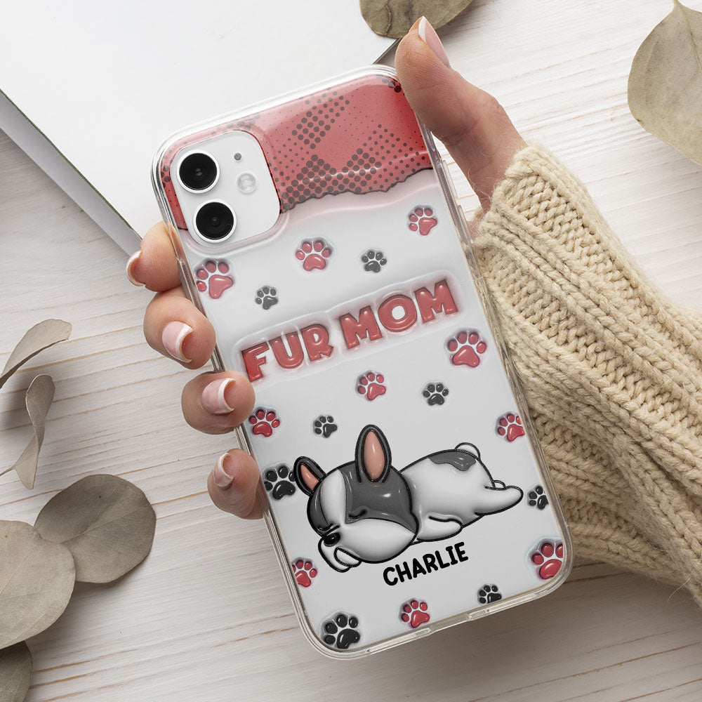 Personalized 3D Inflated Effect Fur Mom Custom Phone Case