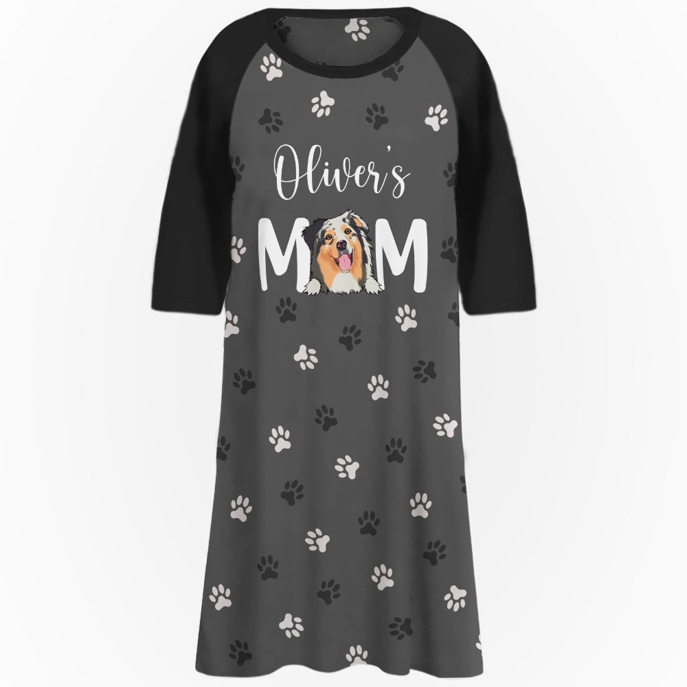 Personalized 3/4 Sleeve Dog Mom Dress - Unique & Customizable