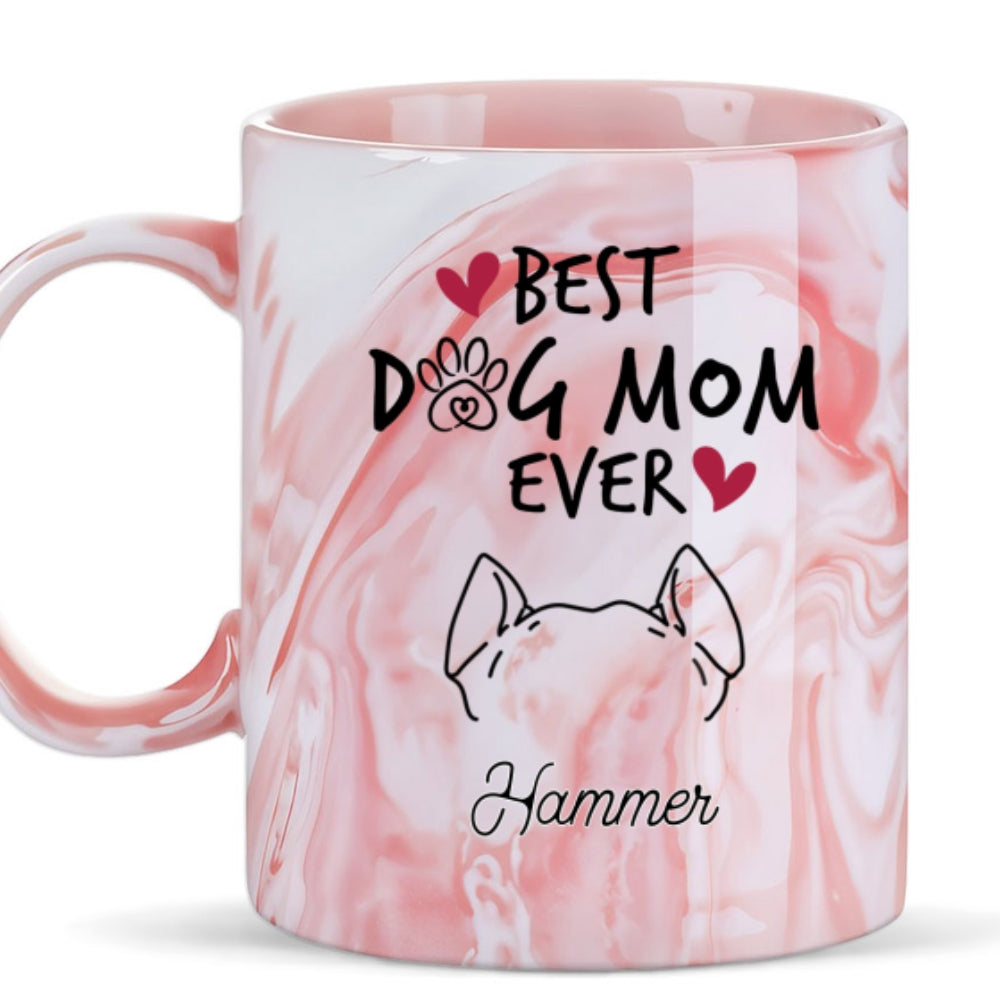 Personalized Best Mom Custom Pink Marble Ceramic Mug