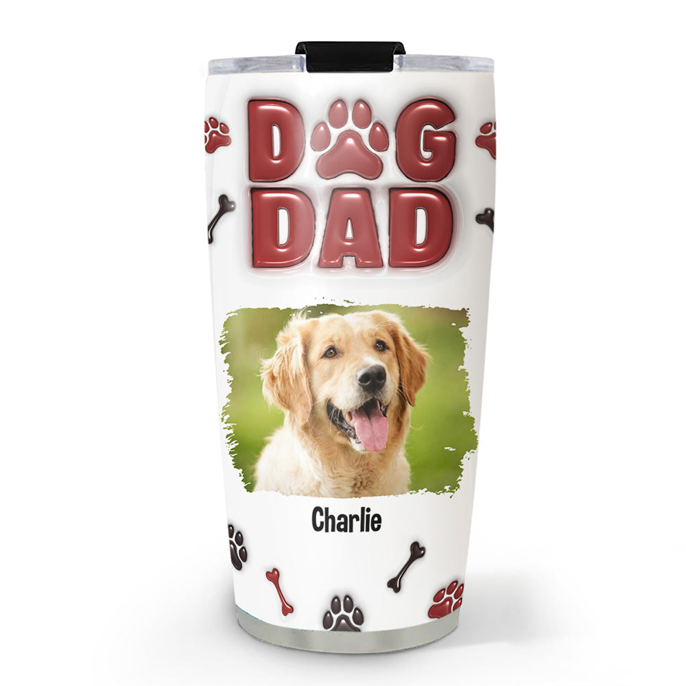 Personalized 3D Inflated Effect Tumbler with Handsome Dog Daddy Photo - Ideal for All Occasions