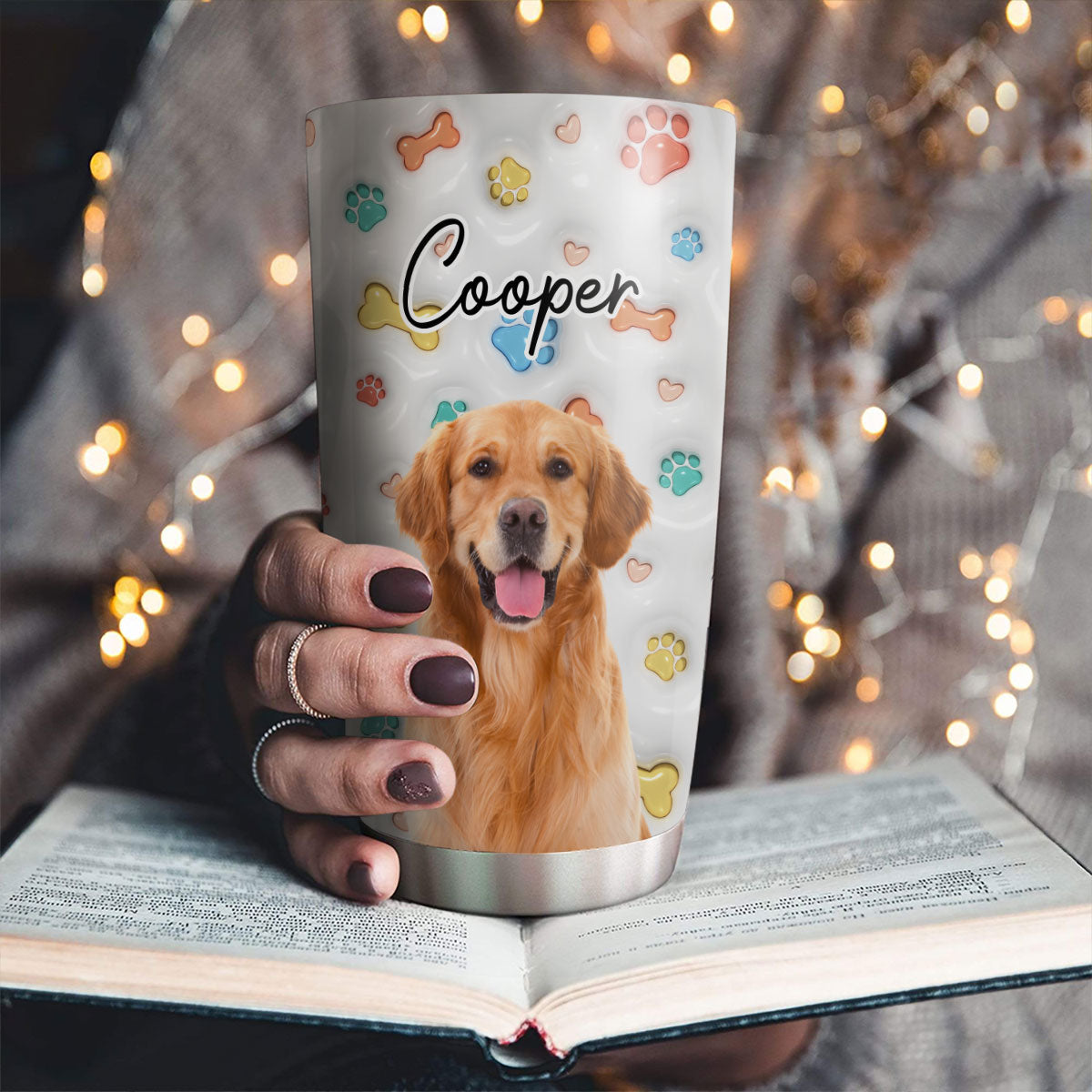Personalized 3D Inflated Effect Custom Tumbler with Cute Dog Baby Photo