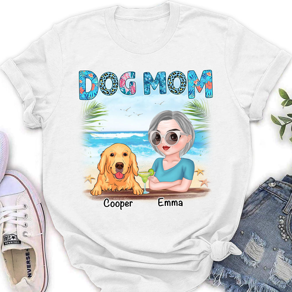 Personalized Dog Mom Summer Women's T-shirt - Ideal Gift for Pet Lovers