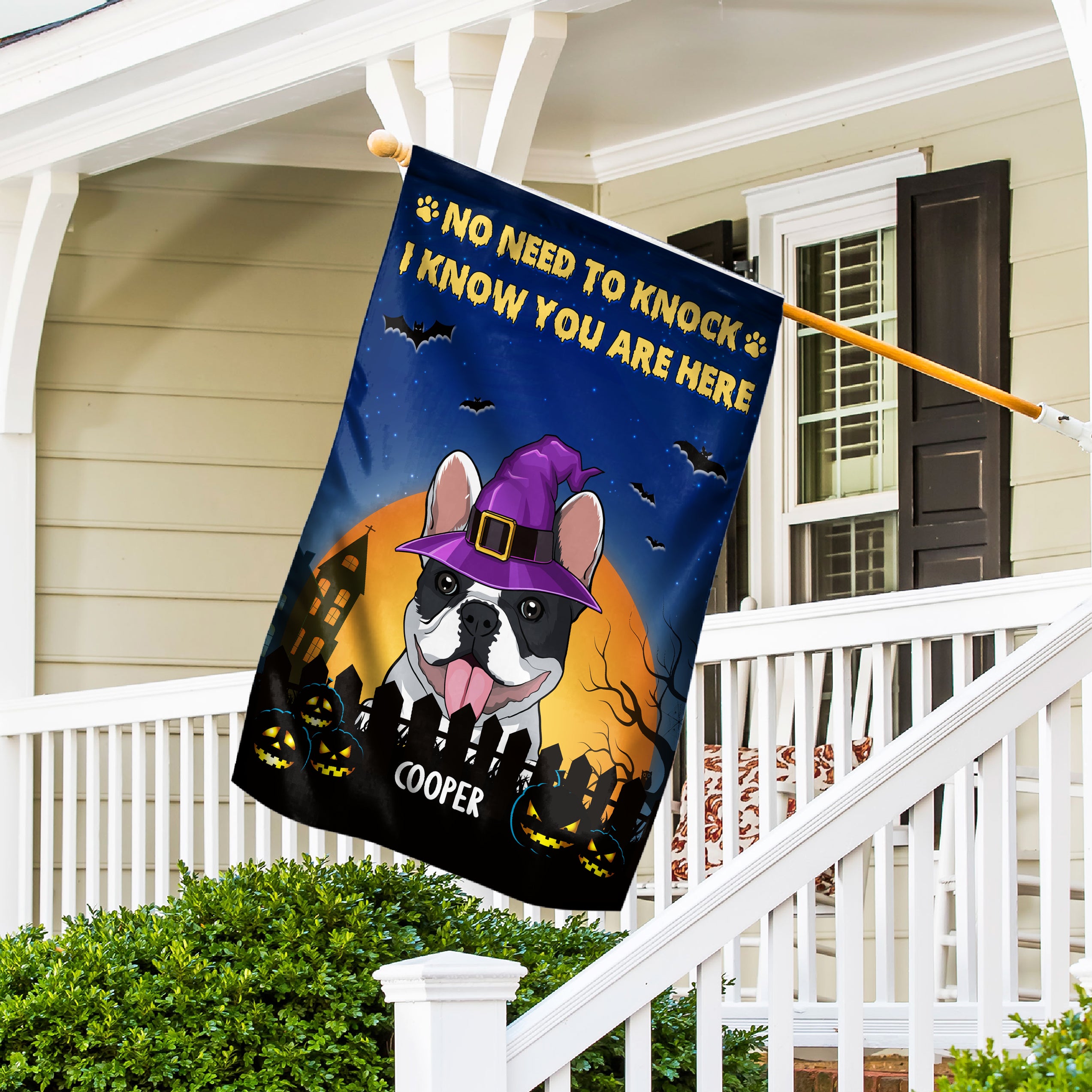 Customizable Dog Witch Personalized Garden Flag for Pet Lovers