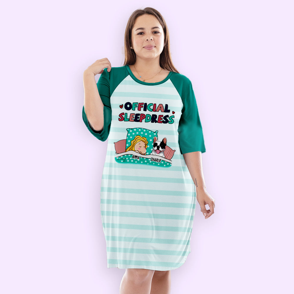 Customizable 3/4 Sleeve Personalized Pet Official Sleepdress