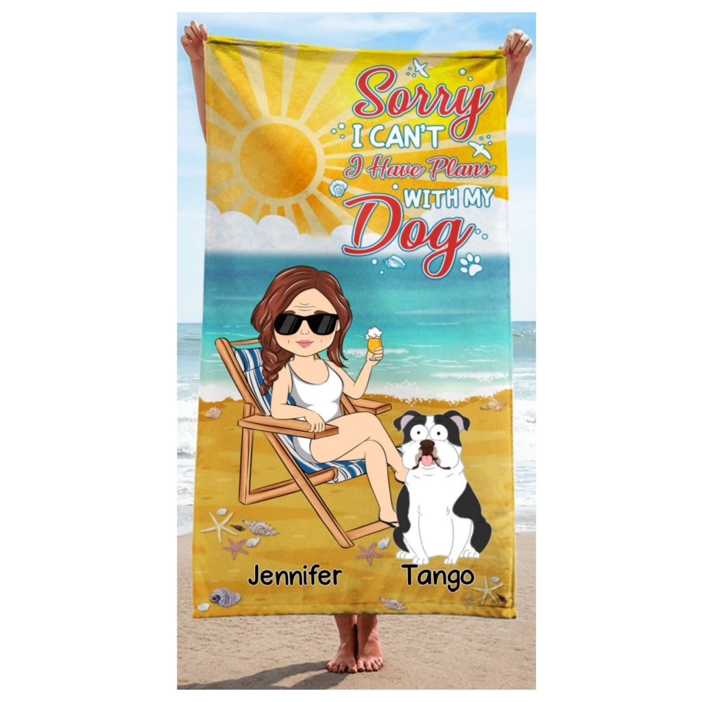 Sorry I Can't - Personalized Luxury Custom Beach Towel for Summer