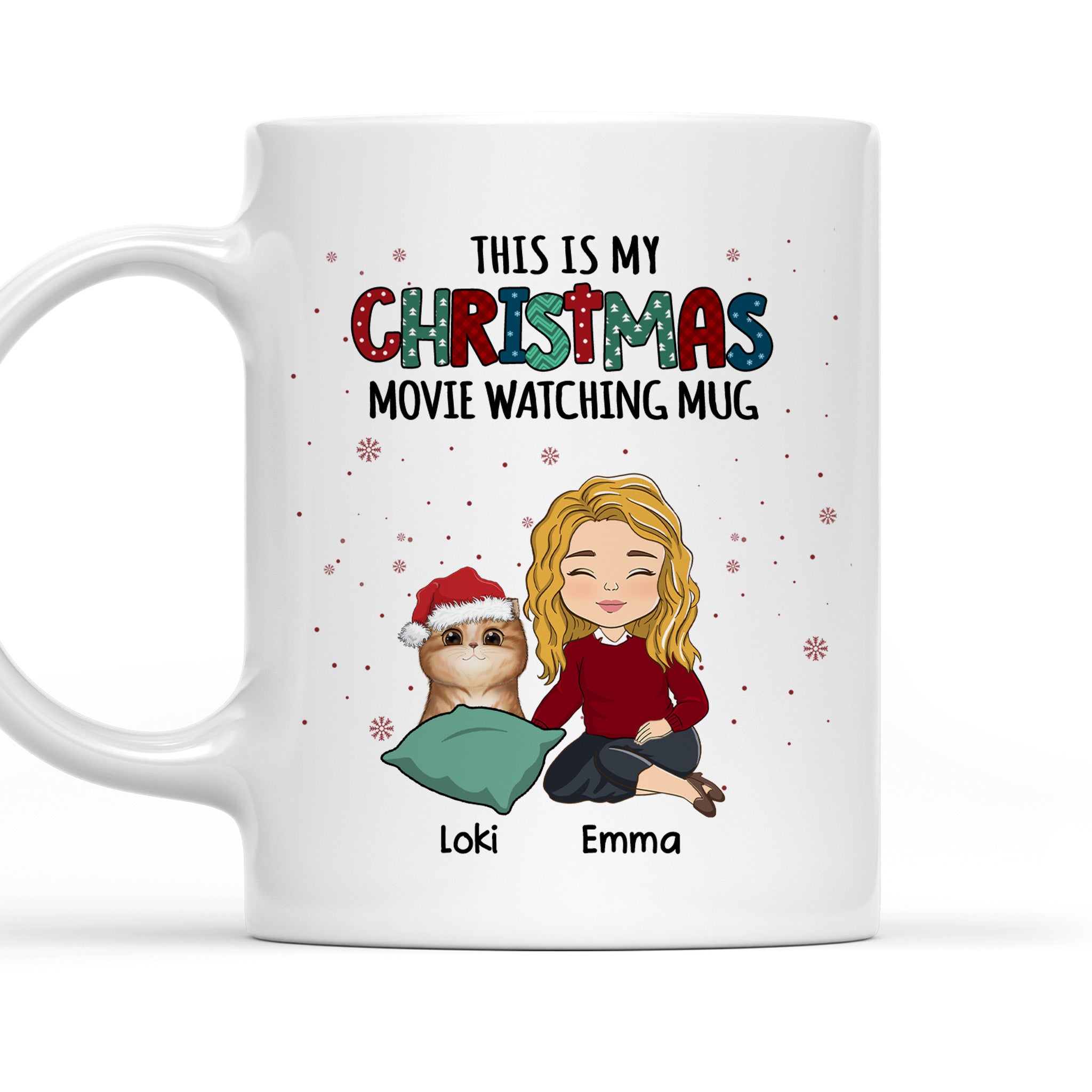 Personalized Cat Movie Watching Custom Coffee Mug - Ideal Gift for Cat Lovers
