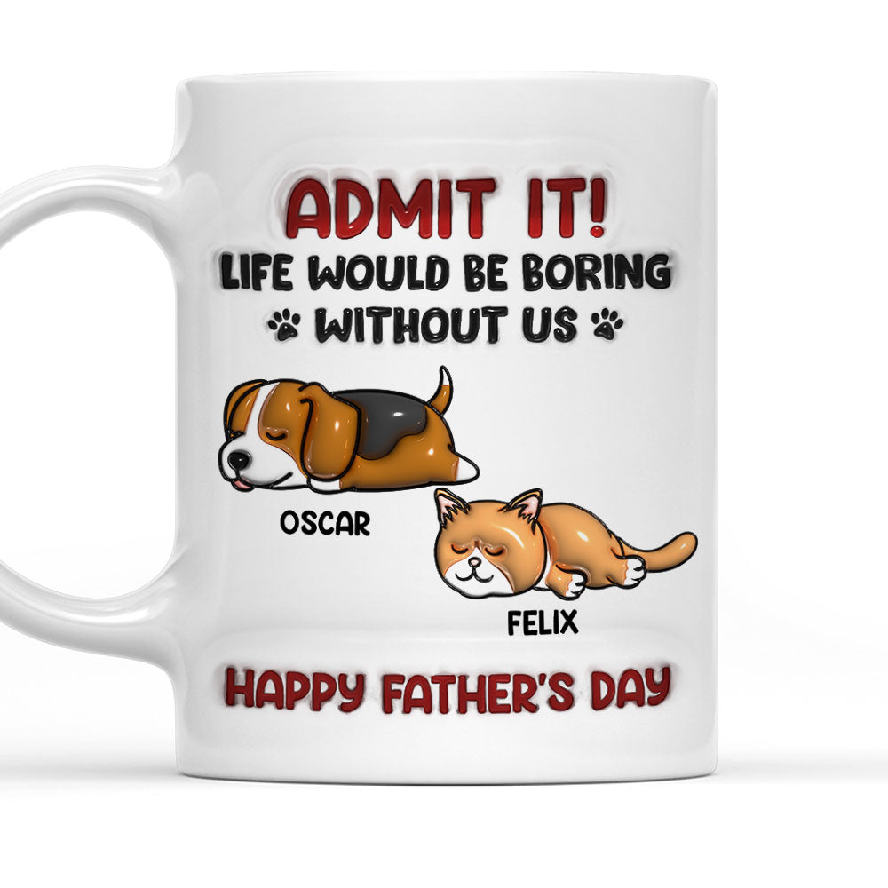 Personalized 3D Inflated Effect Custom Mug - 'Without Me' Design