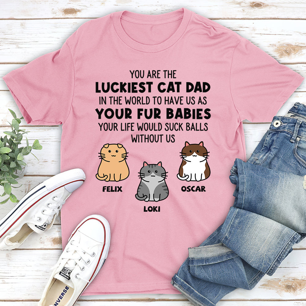 Lucky Cat Dad - Customizable Unisex Personalized T-shirt for Pet Lovers